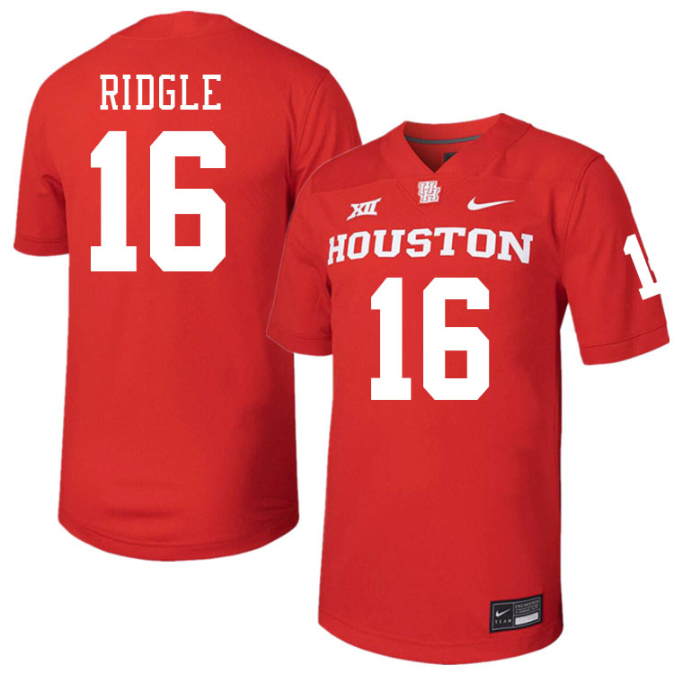 Men #16 JayShon Ridgle Houston Cougars College Football Jerseys Stitched-Red